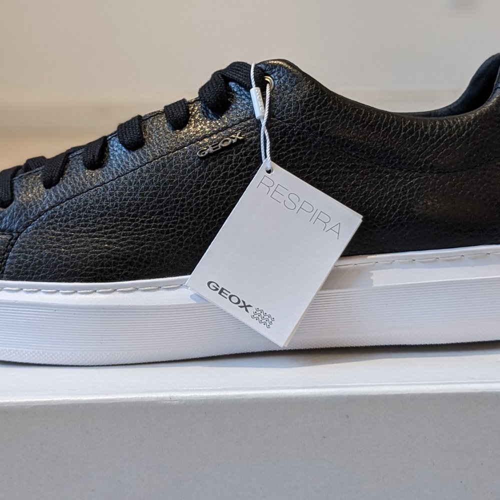 Geox Men's Rispera Black Leather Sneaker U Deiven B - Tumblea U845WB_000T0_C9999